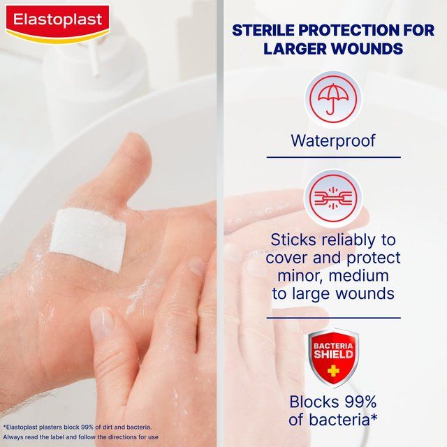 Elastoplast Waterproof Wound Pad Dressing XL   5 per pack