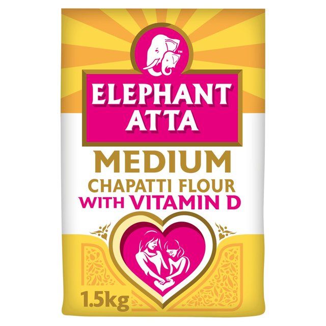 Elephant Atta Medium with Vitamin D Chapatti Flour   1500g