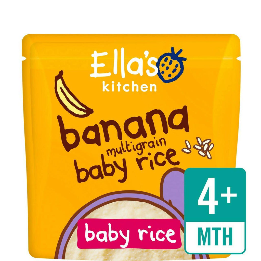 Ella's Kitchen Banana Multigrain Baby Rice Pouch, 4 mths+ 125g