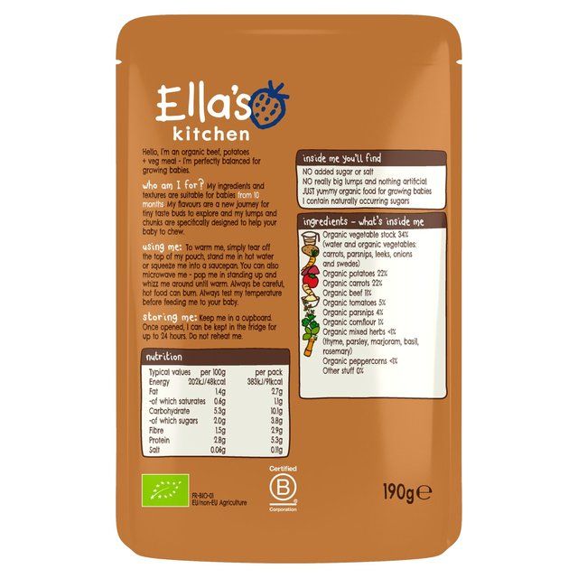 Ella's Kitchen Beef Stew with Potatoes Baby Food Pouch 10+ Months   190g