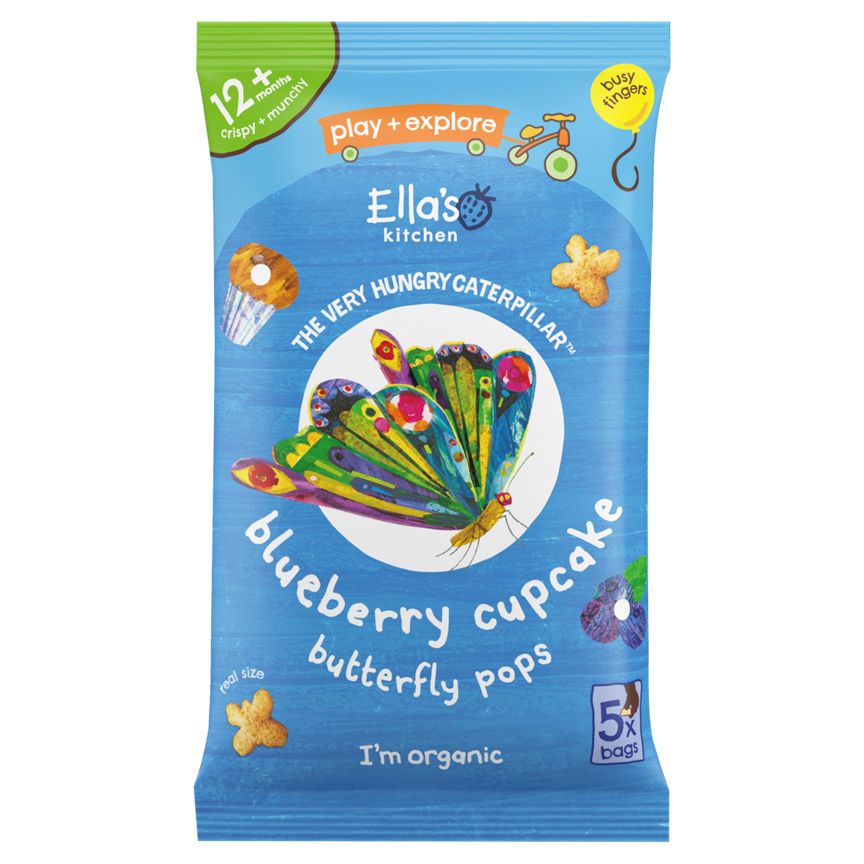 Ella's Kitchen Blueberry Cupcake Butterfly Pops 12+ Months 5x