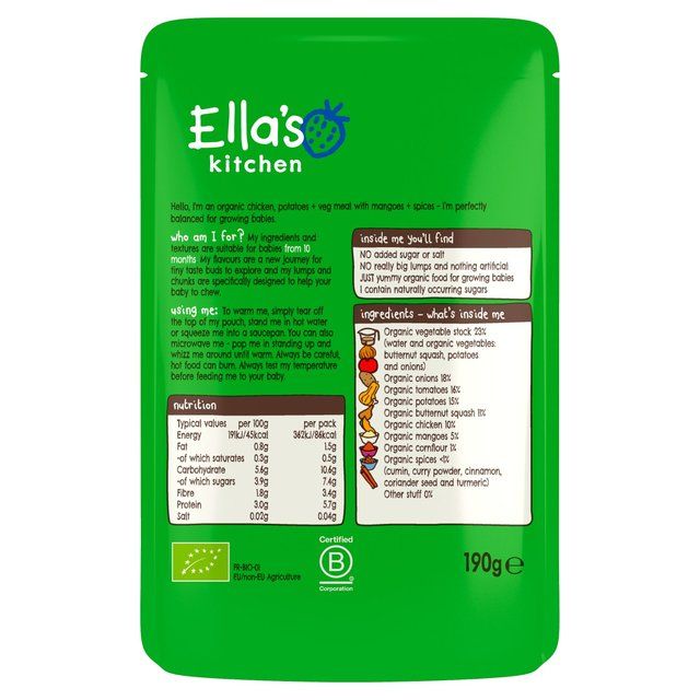 Ella's Kitchen Caribbean Chicken Baby Food Pouch 10+ Months   190g