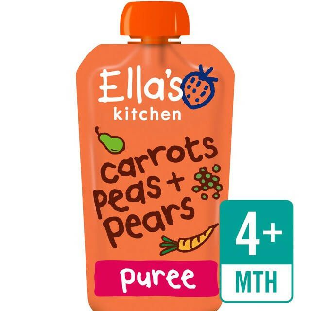 Ella's Kitchen Carrots, Peas & Pears Organic Puree Pouch, 4 mths+ 120g