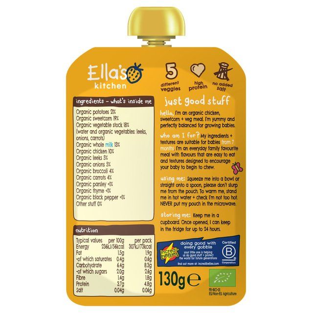 Ella's Kitchen Chicken &amp;amp; Veg Baby Food Pouch 7+ Months   130g