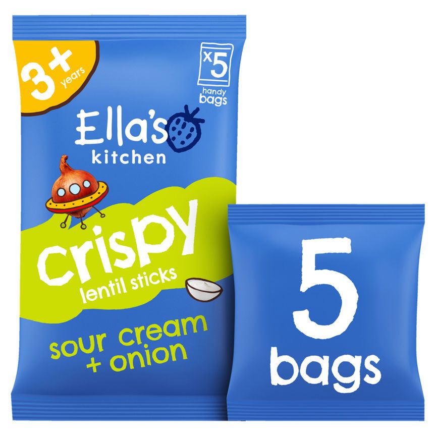 Ella's Kitchen Crispy Lentil Sticks Sour Cream + Onion Flavour 3+ Years