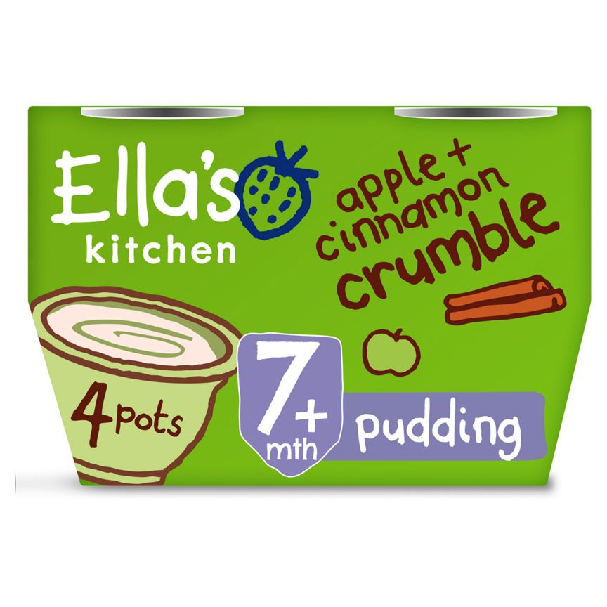 Ella's Kitchen Organic Apple and Cinnamon Crumble Baby Dessert Pot Multipack 7+ Months