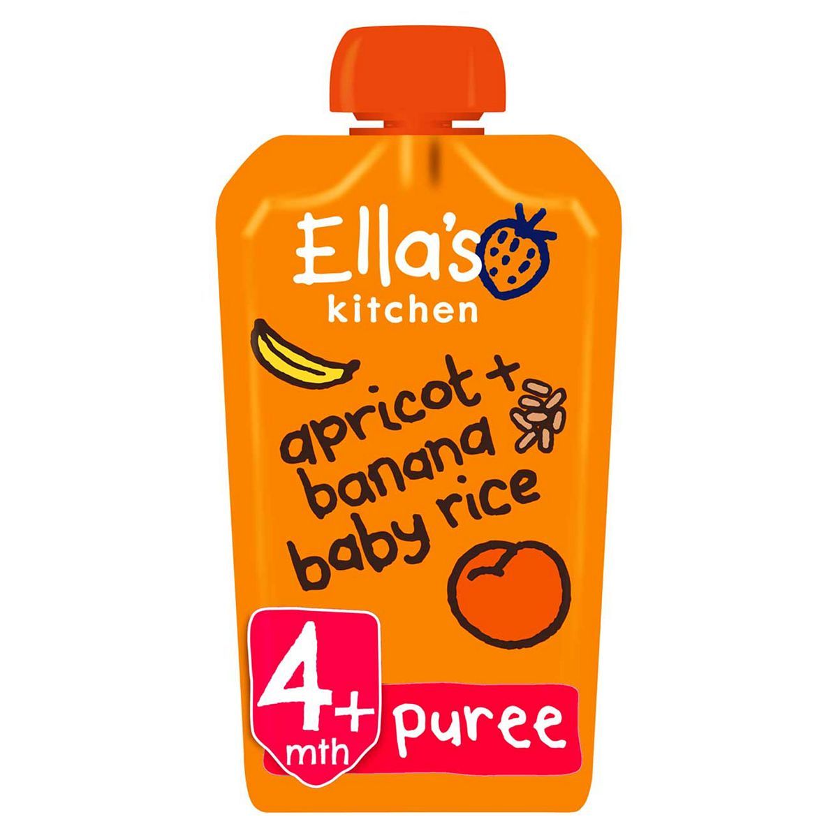 Ella's Kitchen Organic Apricot and Banana Baby Rice Baby Food Pouch 4+ Months 120g