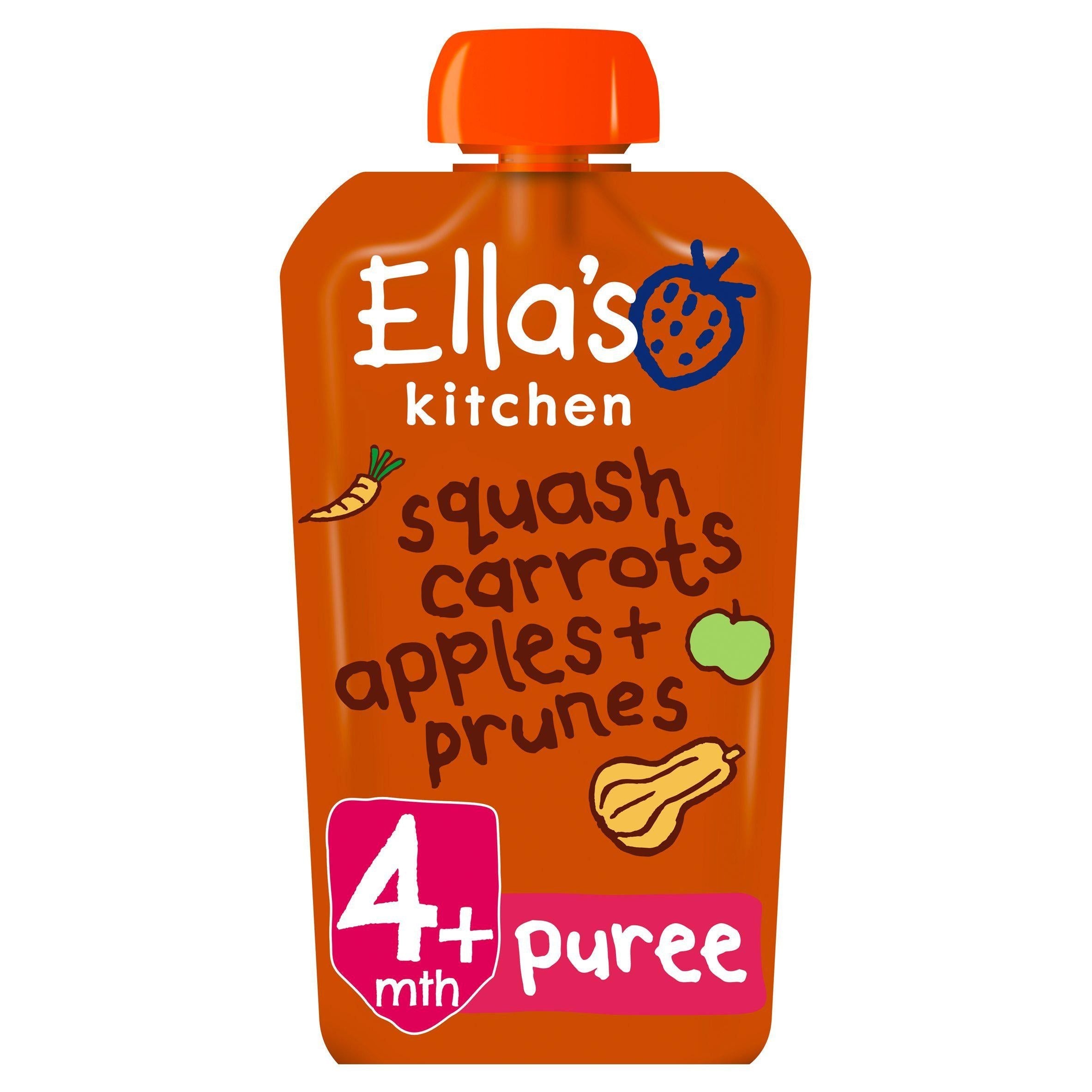 Ella's Kitchen Organic Butternut Squash, Carrots, Apples &amp;amp; Prunes Baby Food Pouch 4+ Months 120g