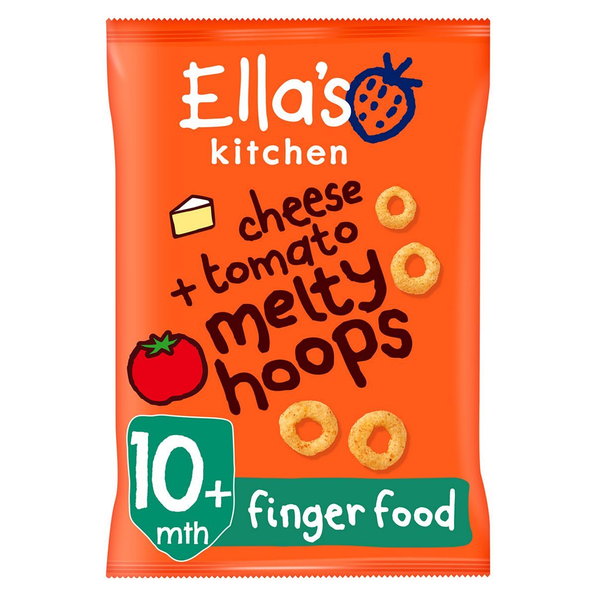 Ella's Kitchen Organic Cheese and Tomato Melty Hoops Baby Snack 10+ Months 20g