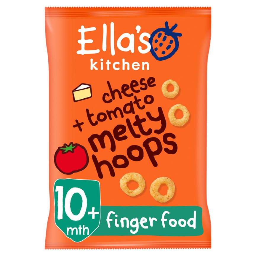 Ella's Kitchen Organic Cheese and Tomato Melty Hoops Baby Snack 10+ Months