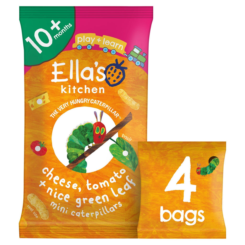 Ella's Kitchen Organic Cheese, Tomato & Basil Mini Puffs Multipack Baby Snack 10+ Months 4x8g