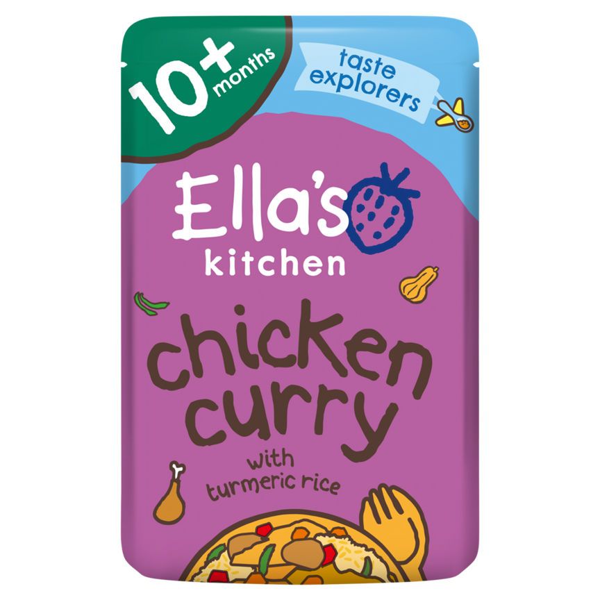 Ella's Kitchen Organic Chicken Curry with Veggie Rice Baby Food Pouch 10+ Months