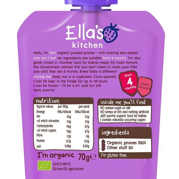 Ella's Kitchen Organic First Tastes Prunes 4m+ 70g