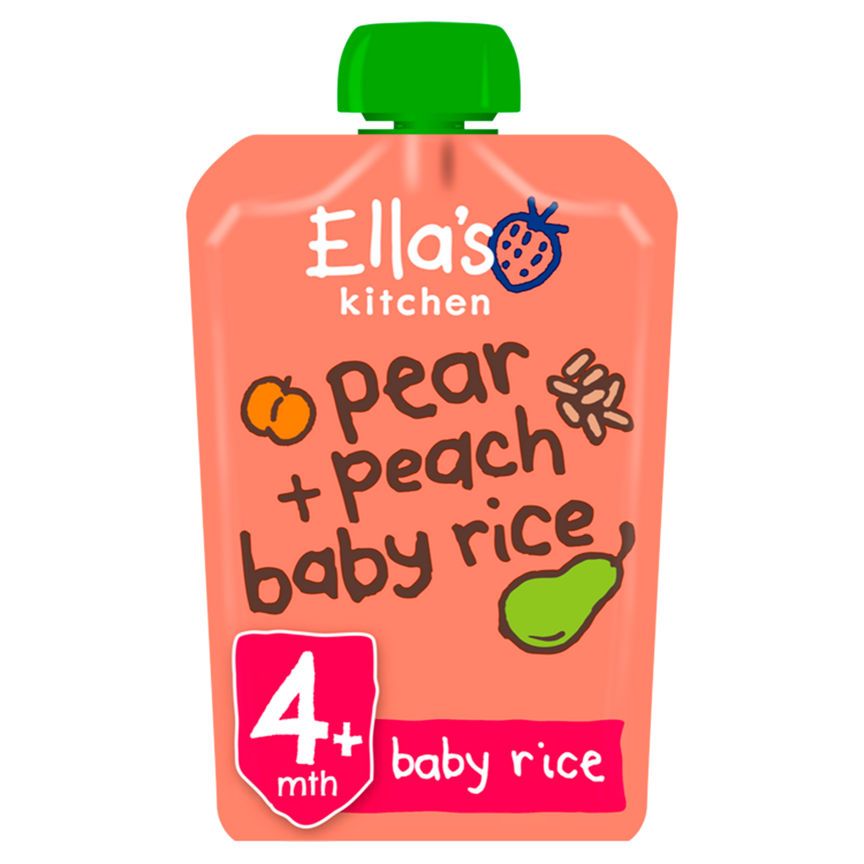 Ella's Kitchen Organic Pear and Peach Baby Rice Baby Food Pouch 4+ Months