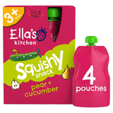 Ella's Kitchen Organic Pear &amp;amp; Cucumber Kids Snack Multipack Smoothie Pouch 3+ Years 4x100g