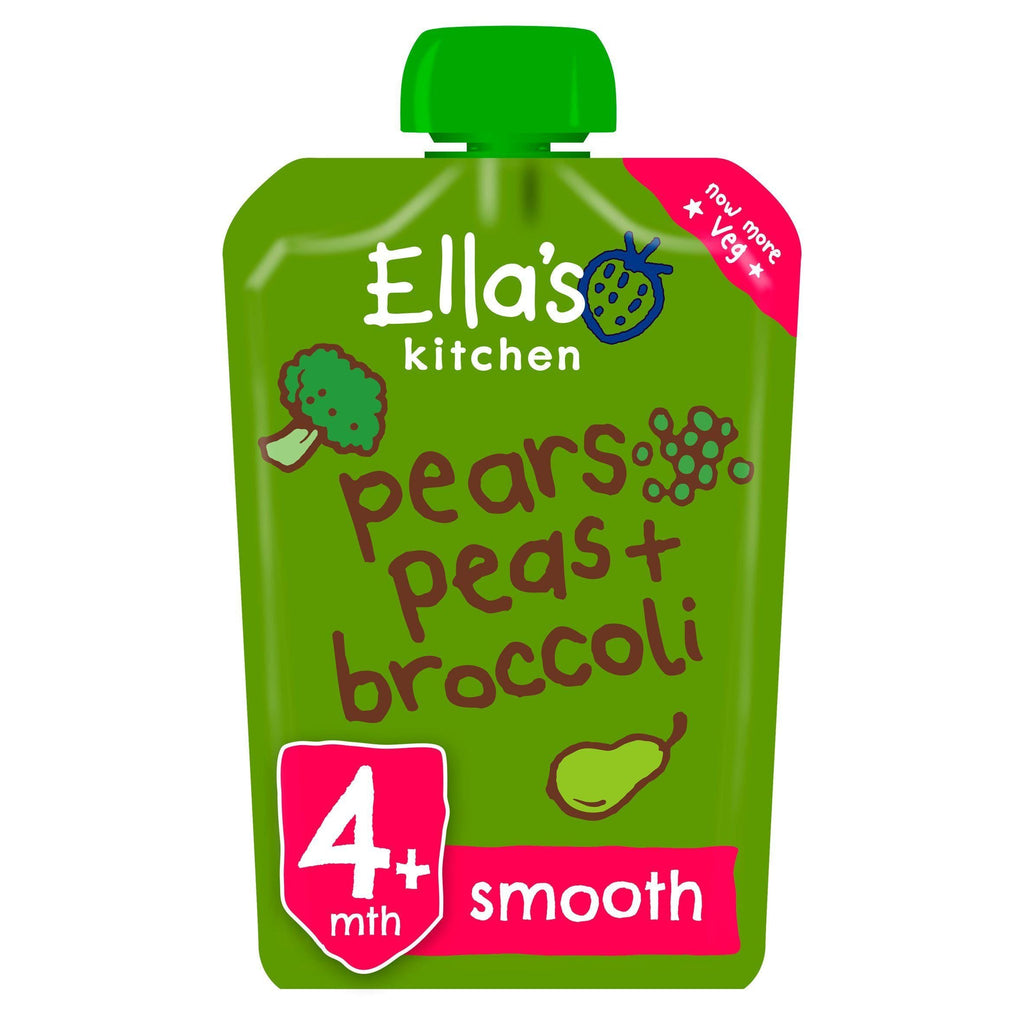 Ella's Kitchen Organic Pears, Peas & Broccoli Baby Food Pouch 4+ Months 120g