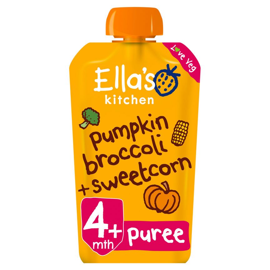 Ella's Kitchen Organic Pumpkin, Broccoli and Sweetcorn Baby Food Pouch 4+ Months