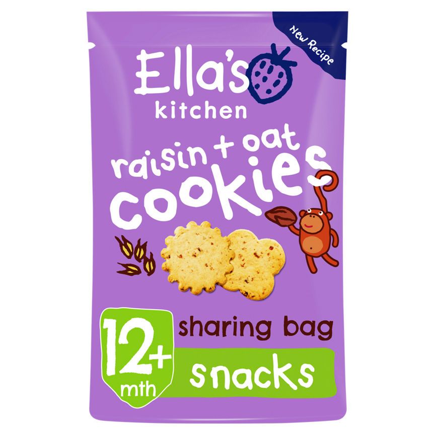 Ella's Kitchen Organic Raisin and Oat Cookies Toddler Snack 12+ Months