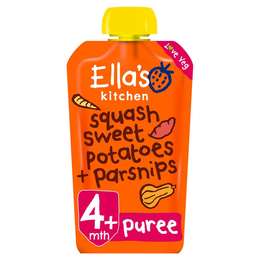 Ella's Kitchen Organic Squash, Sweet Potato + Parsnip Baby Food Pouch 4+ Months