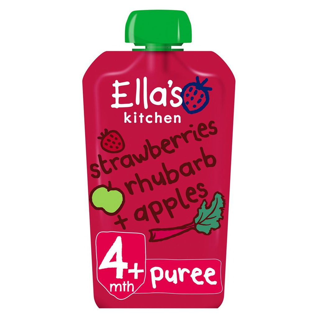 Ella's Kitchen Organic Strawberries, Rhubarb and Apples Baby Food Pouch 4+ Months 120g