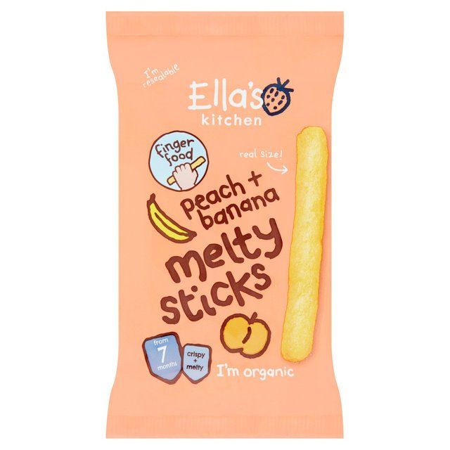 Ella's Kitchen Peach &amp;amp; Banana Melty Sticks Baby Snack 7+ Months   16g