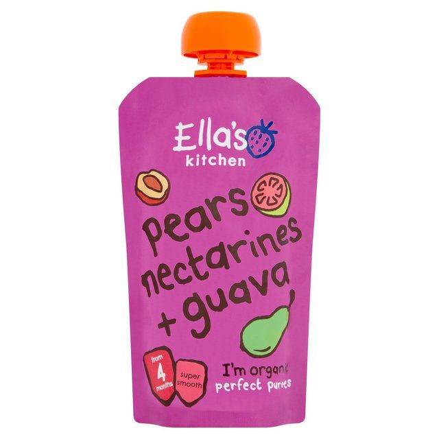 Ella's Kitchen Pears Nectarines and Guava Baby Food Pouch 4+ Months   120g