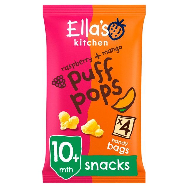 Ella's Kitchen Raspberry & Mango Organic Puff Pops, 10 mths+ Multipack