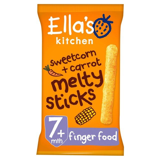 Ella's Kitchen Sweetcorn & Carrot Melty Sticks Baby Snack 7+ Months   16g