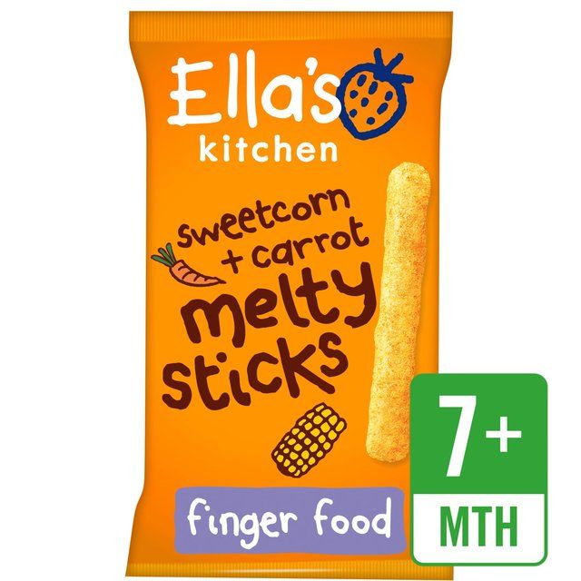 Ella's Kitchen Sweetcorn & Carrot Melty Sticks Baby Snack 7+ Months   16g