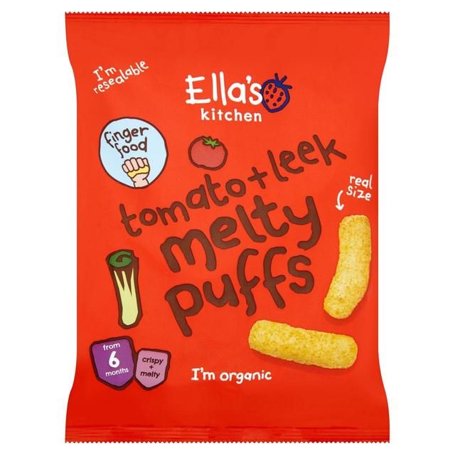 Ella's Kitchen Tomato &amp;amp; Leek Melty Puffs Baby Snack 6+ Months   20g