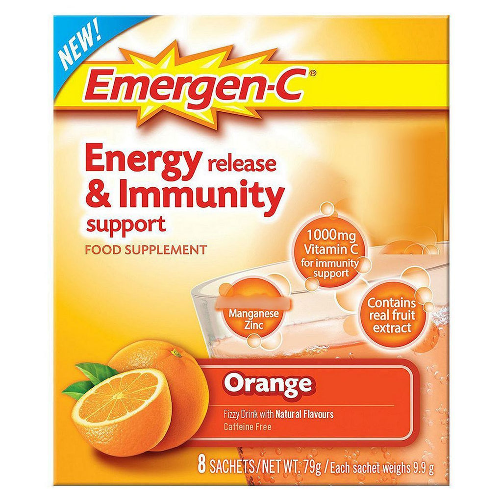 Emergen-C Super Orange, Energy & Immunity Multivitamin Sachets - Pack of 8