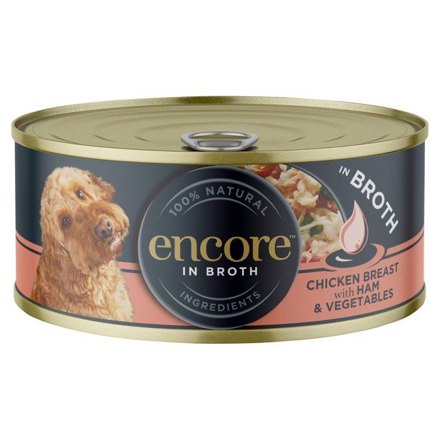 Encore Chicken Ham & Vegetables Dog Tin   156g