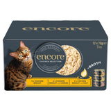 Encore Natural Chicken Selection In Broth Cat Tins 12x70g