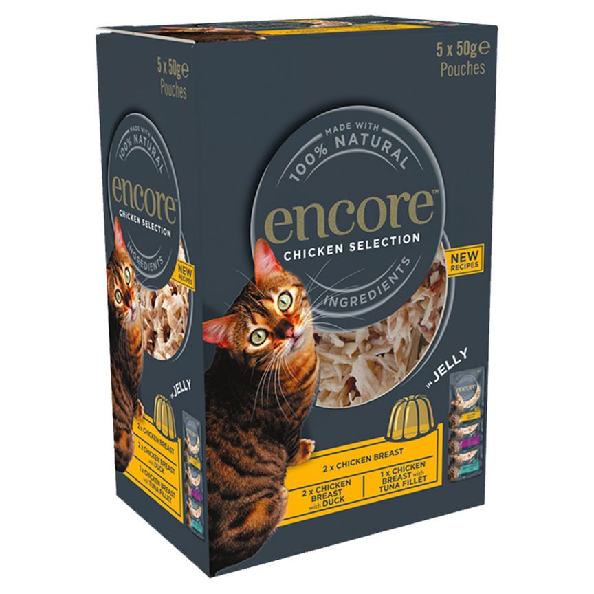 Encore Natural Wet Cat Food Chicken Selection in Jelly 5x Pouches