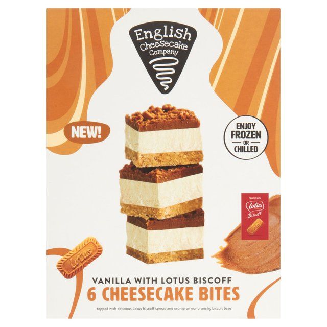 English Cheesecake Company 6 Vanilla With Lotus Biscoff Cheesecake Bites   210g