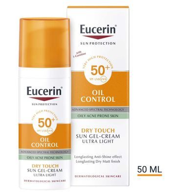 Eucerin Sun Oil Control Dry Touch Facial Sun Cream for Oily Acne Prone Skin SPF50+ 50ml