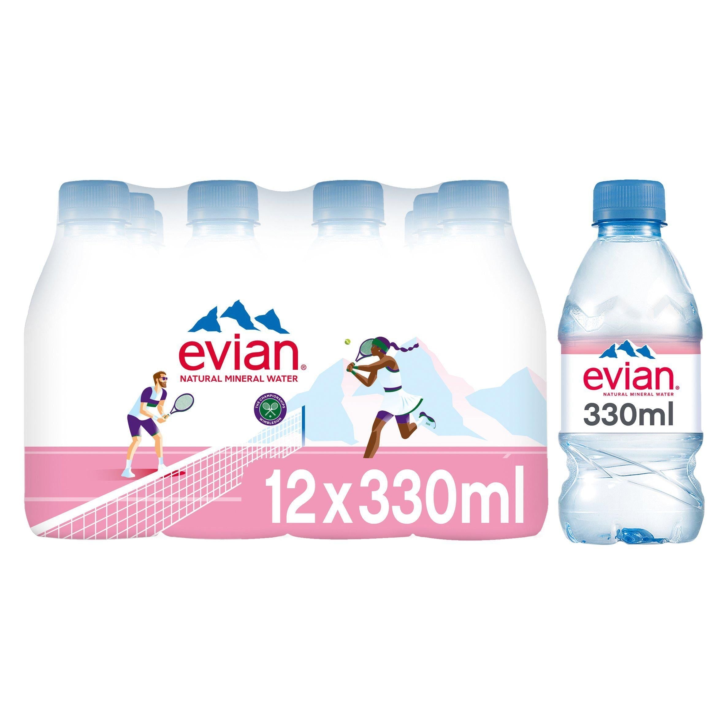 Evian Natural Bottled Mineral Still Water 12x330ml