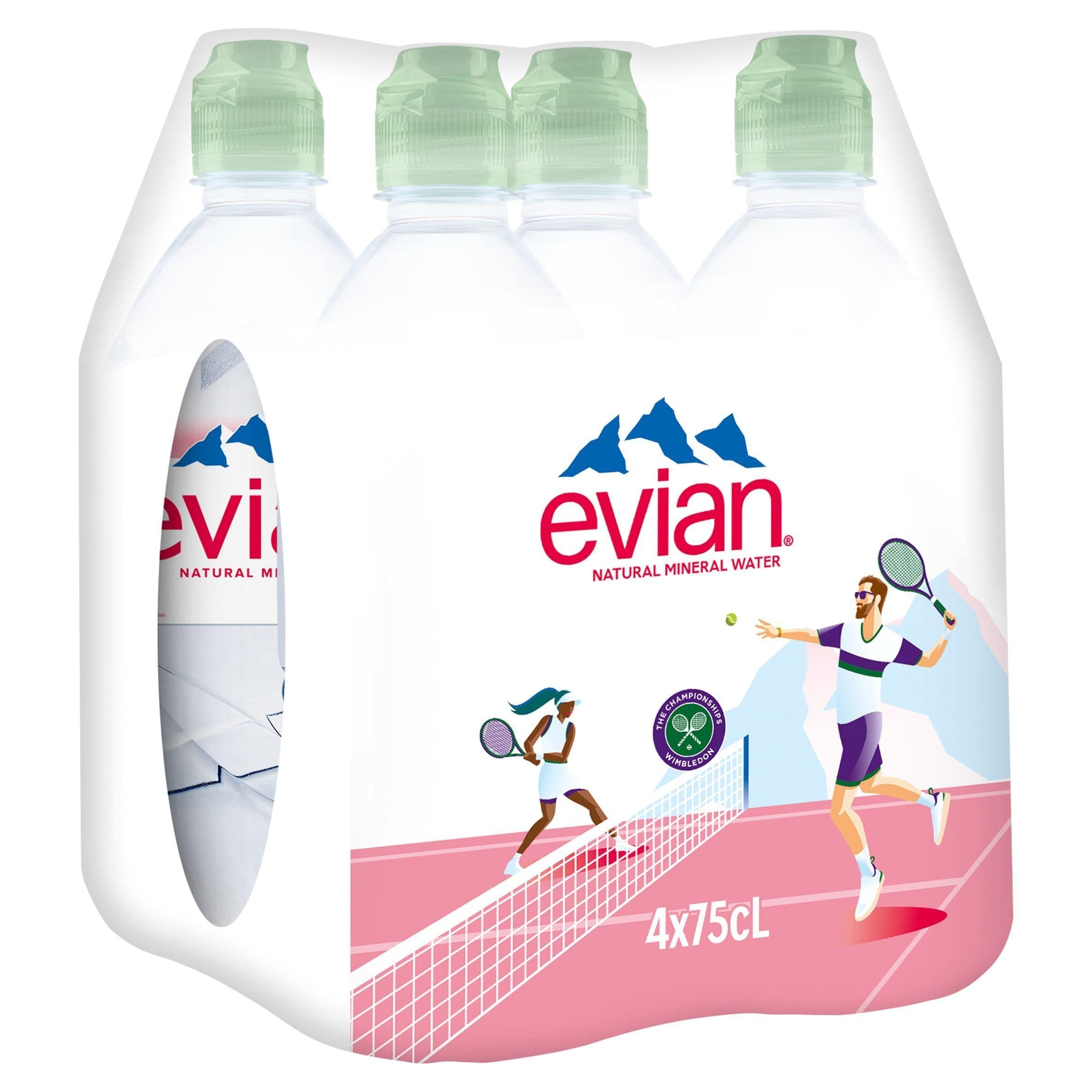 Evian Natural Bottled Mineral Still Water 4x750ml