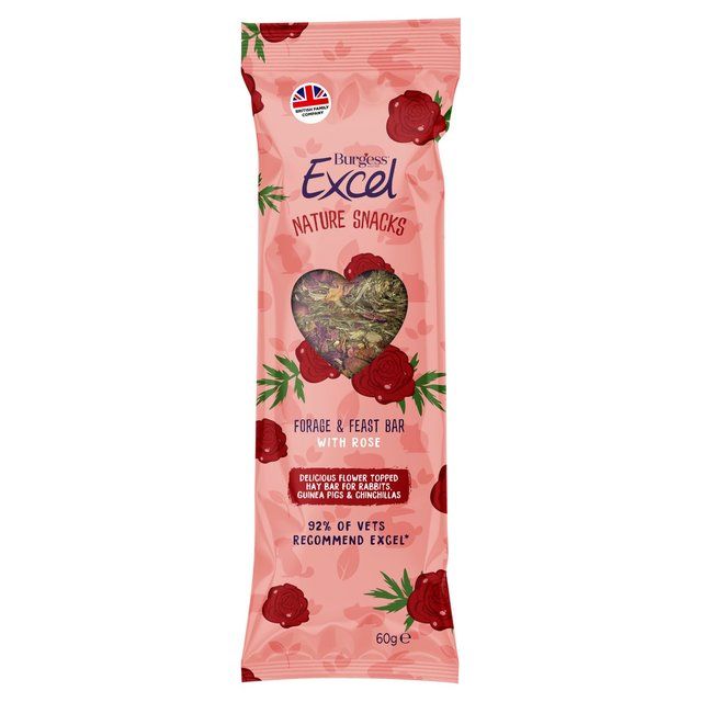 Excel Forage &amp;amp;  Feast Bar Rose   60g