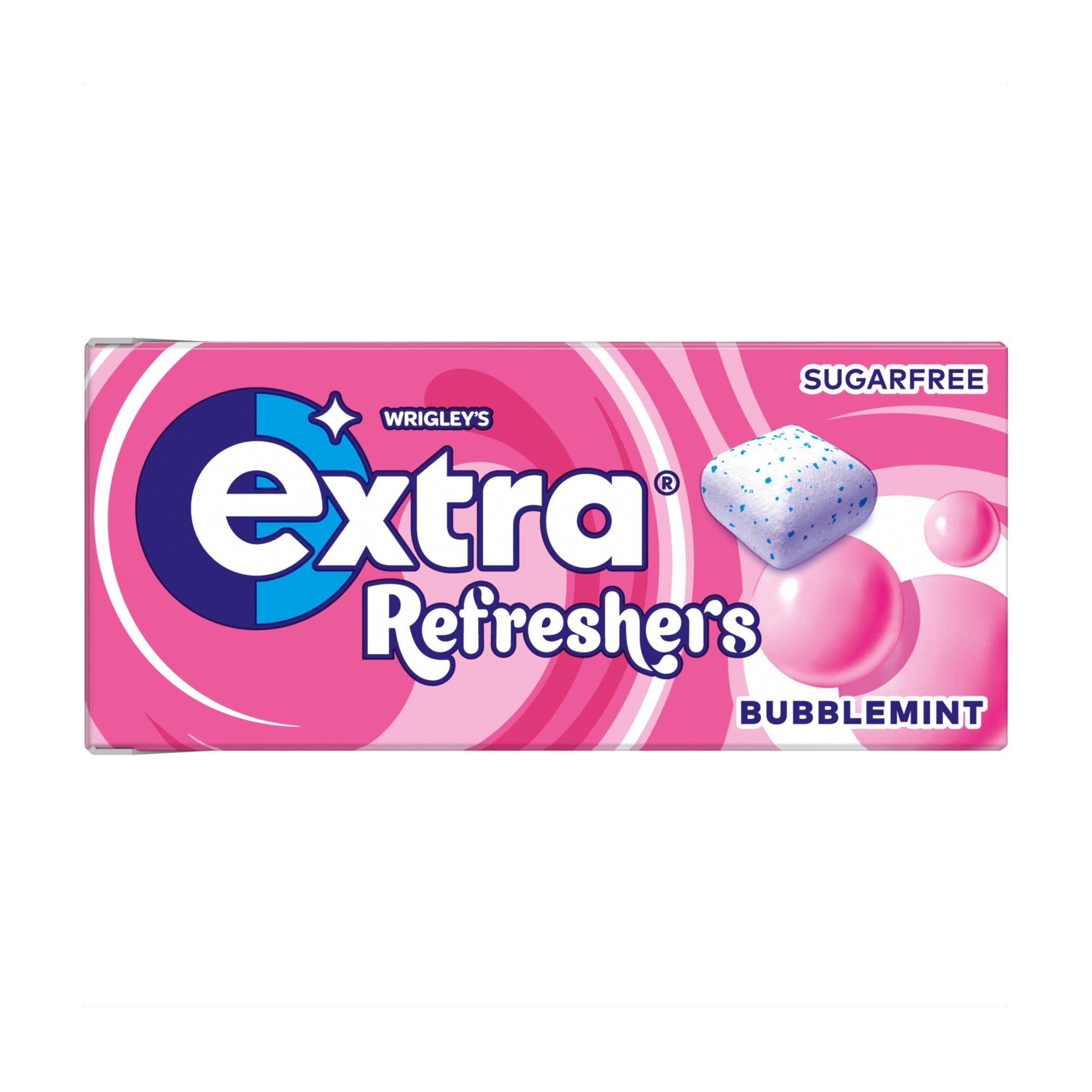 Extra Refreshers Bubblemint Sugar Free Chewing Gum Handy Box x7