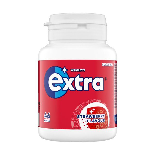 Extra Strawberry Flavour Sugarfree Chewing Gum Bottle   46 per pack