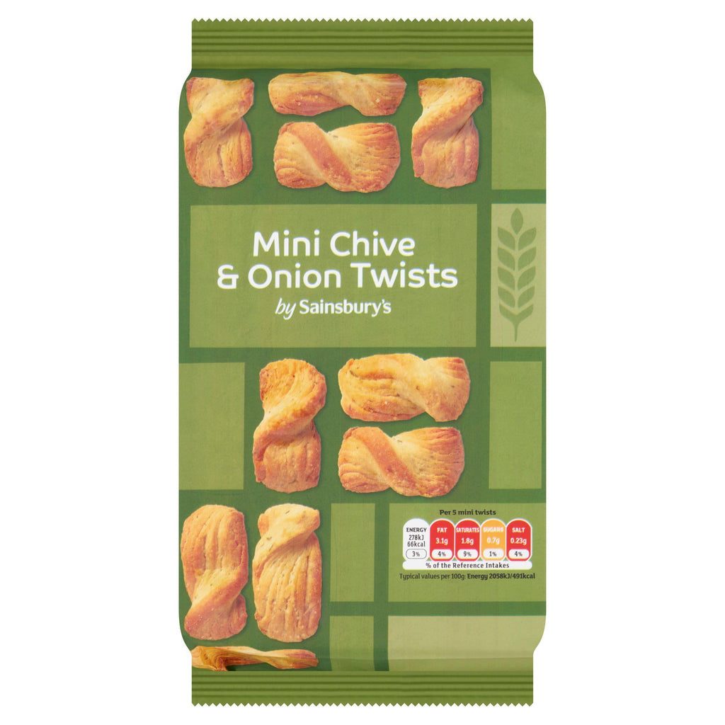 Sainsbury's Chive & Onion Mini Twists 125g