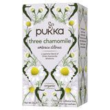 Pukka Organic Three Chamomile Tea 20 Home Compostable Herbal Tea Bags   20 per pack