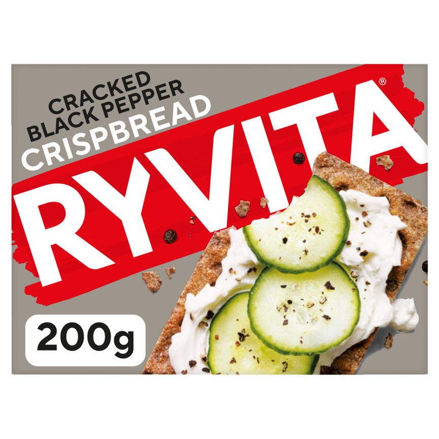 Ryvita Crispbread Cracked Black Pepper Crackers 200g