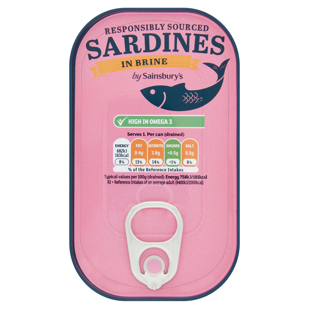 Sainsbury's Sardines in Brine 120g (90g*)