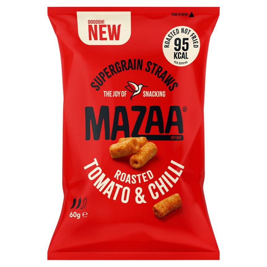 Mazaa Supergrain Straws Roasted Tomato & Chilli 60g