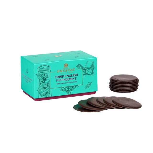 Prestat Dark Chocolate Zingy English Mint Thins   200g