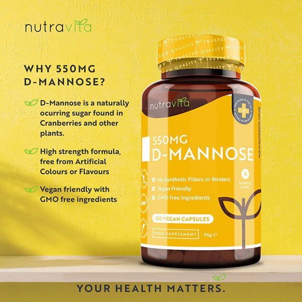 Nutravita D-Mannose 550mg High Strength - 120 Vegan Capsules GOODS Superdrug   