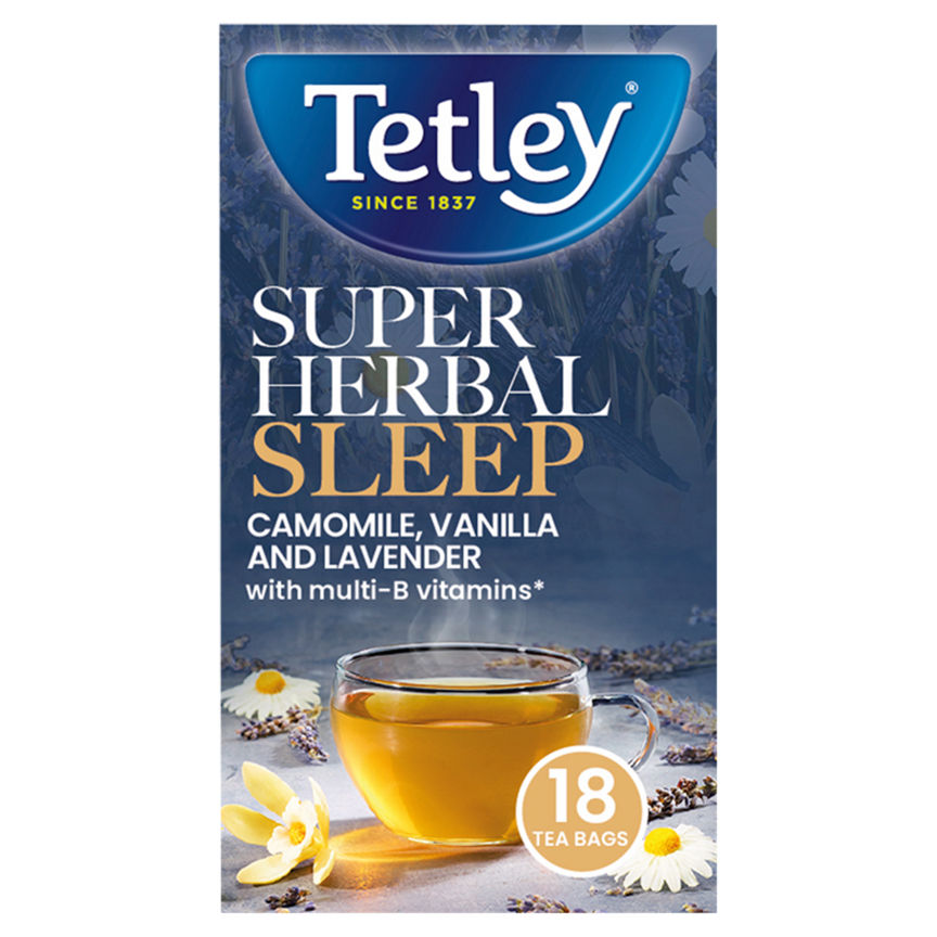 Tetley Super Herbal Sleep Camomile, Vanilla and Lavender 18 Tea Bags 27g GOODS ASDA   