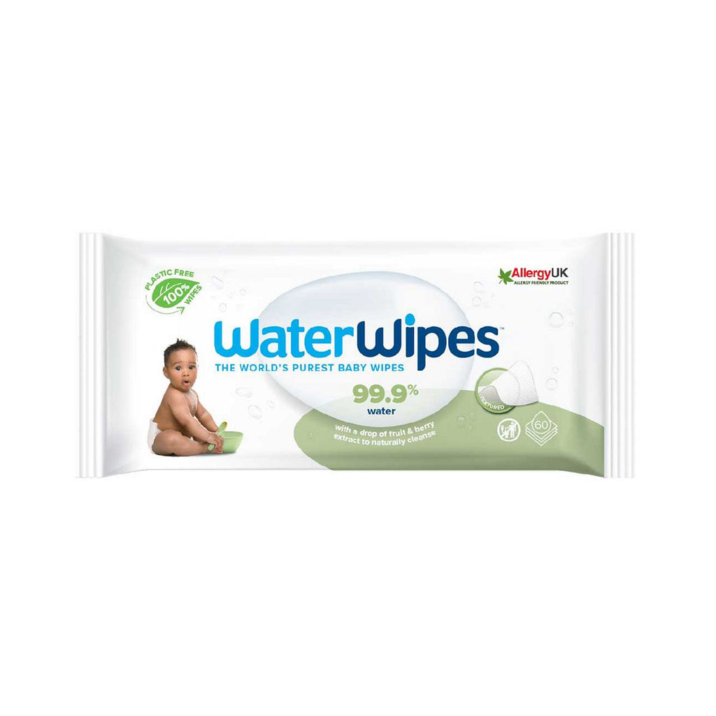 WaterWipes Original Plastic Free Baby Wipes Single Pack Textured (60 wipes)